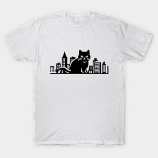 Cat Cityscape Furry Cute Vector Graphic T-Shirt